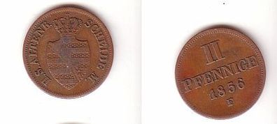 2 Pfennige Kupfer Münze Sachsen Altenburg 1856 F ss
