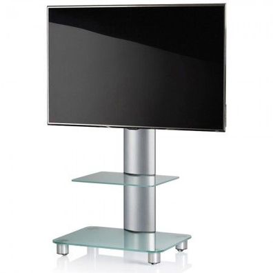 VCM Tosal TV Standfuß für Monitore von 32-70 Zoll mit Glaszw. boden/ SI/ Mattglas