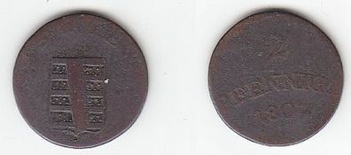2 Pfennige Kupfer Münze Sachsen Weimar Eisenach 1807 s