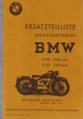 Ersatzteilliste BMW Motorrad R 20 (200 ccm) und R 23 (250 ccm), Zweirad, Oldtimer
