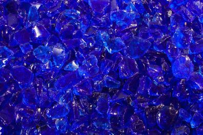 Gartendekoration Glassplitt Glasbruch kobaltblau Glass stone violett blue 5-10mm