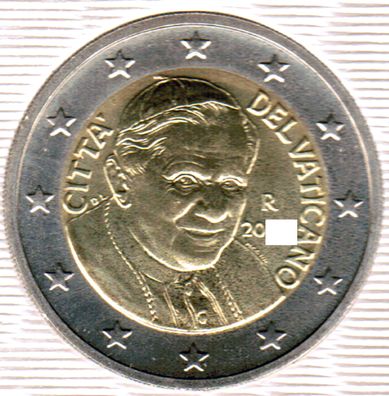 2 Euro Vatikan 2007 Euro-Kursmünze mit Papst Benedikt XVI unzirkuliert