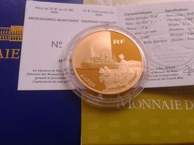 Original 20 euro 2004 PP Frankreich Messageries Maritimes 17g Gold 920er - 281 Stück