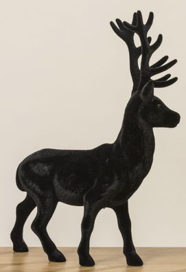 Hirsch ROBERT Schwarz matt 40 cm Kunststoff Deko Figur Weihnachtsdeko Geschenk