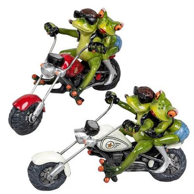 Formano Froschpaar Frosch Paar auf Motorrad Bike Biker Shopper Deko