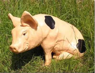 Schwein Flecken Rosa Figur Statue Skulptur Bauernhof Tierfigur Garten Deko groß