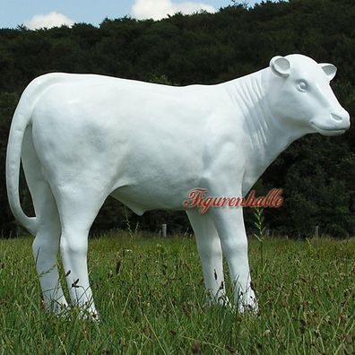 Kalb Kälbchen komplett weiß Werbefigur Figur lebensgroß Dekoration Kuh bemahlen
