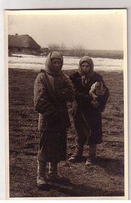56442 Foto Ak Leski Polen Karpathen einheimische Frauen im 2. Weltkrieg
