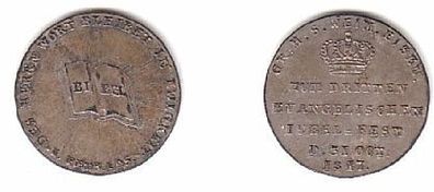 Sachsen-Weimar-Eisenach kleine Medaille 1817 A.d. Jubelfest der Reformation