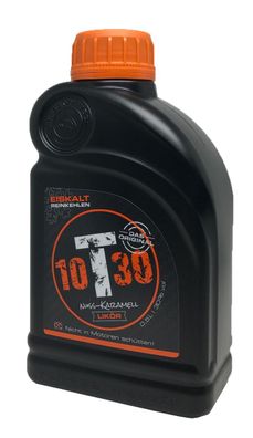 10T30 Kopfgetriebeöl in PET Öldose 0,5l Walnuss-Karamell-Tonkabohnen Likör