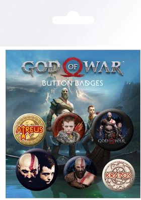 GB Eye - God of War - Ansteckbutton-Set, 6 -teilig Badge Pack Buttons NEU NEW