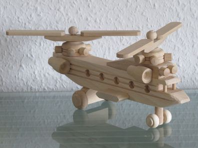 Hubschrauber Helikopter Transporthubschrauber Modellhubschrauber Holz Modell