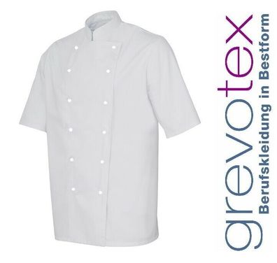 Kochjacke weiß kurzarm Kochbekleidung Kochkleidung Gastronomie Größe 40-68