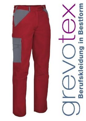 Arbeitshose Bundhose Schutzkleidung Arbeitskleidung Dunkelrot Grau Größe 38 - 68
