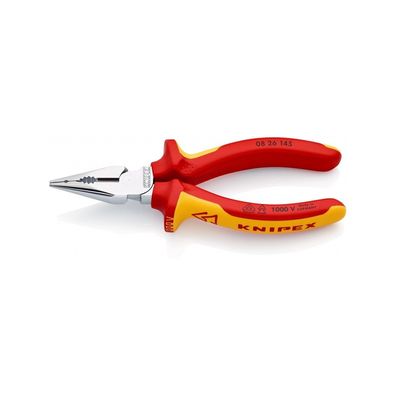 Knipex Spitzkombizange isoliert verchromt VDE Mehrkomponenten-Hüllen 0826145