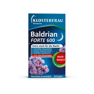 Klosterfrau Nervenruh Baldrian Forte 600 30 Tabletten extra stark schlafen