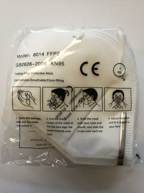 Atemschutzmaske Feinstaubmaske FFP2 KN95 Mund- Nasenschutz