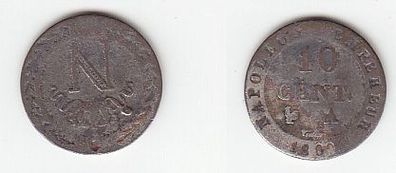 10 Cent Silber Münze Königreich Westfalen 1809 s/ ss