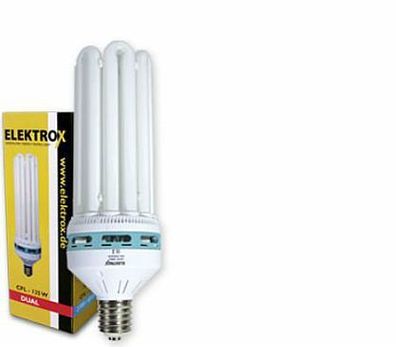 Energiesparlampe Elektrox 125 W, dual, 6U Grow Growshop Indoor Anzucht