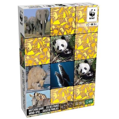 WWF Memo-Spiel "Familien" 36 Teile Pinguine Gorillas Eisbären Tierfamilien