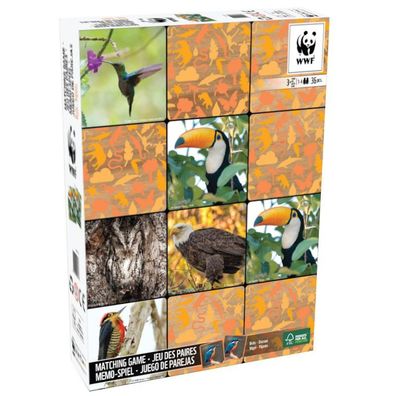 WWF Memo-Spiel "Vögel" 36 Teile Pinguine Eulen Falken Tiere Tierschutz Birds