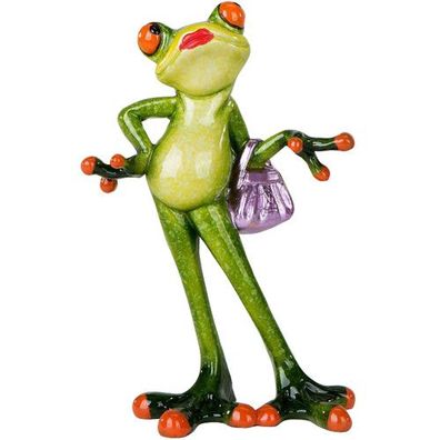 Formano Deko Figur Frosch Lady mit Handtasche hellgrün NEU