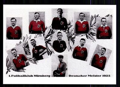 1 FC Nürnberg Deutscher Meister 1925 Super Mannschaftskarte