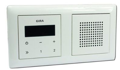 Gira System 55 UP Radio RDS set mit Lautsprecher reinweiss glaenzend