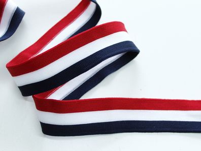NEU Galonband "rot-weiß-blau ", Galonstreifen, Jerseyband, 3 cm breit