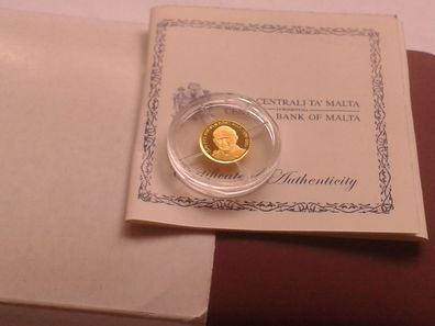 Original 5 euro 2015 PP Malta GOLD Papst Johannes Paul II. 0,5g 999er Gold