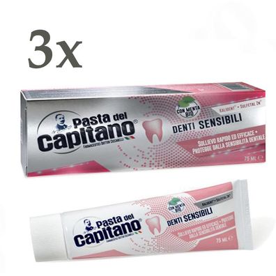 Pasta del Capitano Zahnpasta Sensitive 3x 75 ml - sensible Zähne