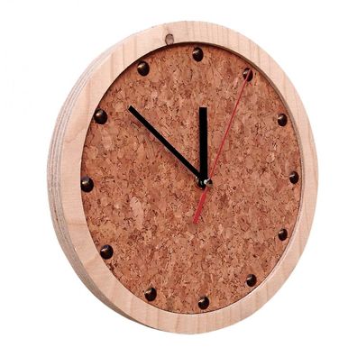 Wanduhr "TOCK" aus Holz und Kork