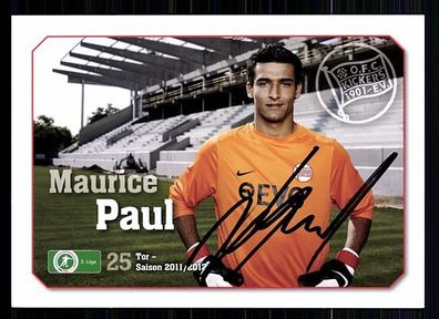 Maurice Paul Kickers Offenbach 2011-12 Autogrammkarte + A 58478