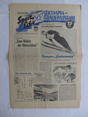 Deutsches Sport Echo Sonderausgabe Olympia 8.2.1956 DDR
