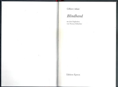 Gilbert Adair: Blindband (1989) Edition Epoca
