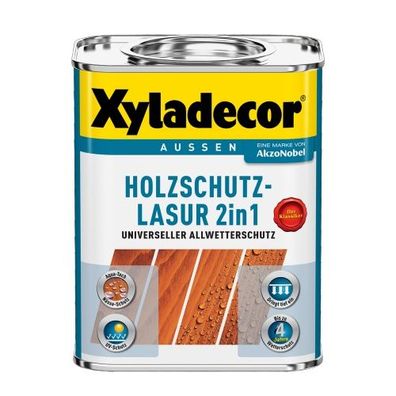 Xyladecor - 2 in1 Holzschutz-Lasur Universeller Allwetterschutz 2,5l, grau