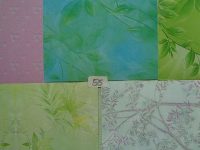Motivbogen Kartenkarton Transparentpapier Grünpflanzen Farn Blätter.....