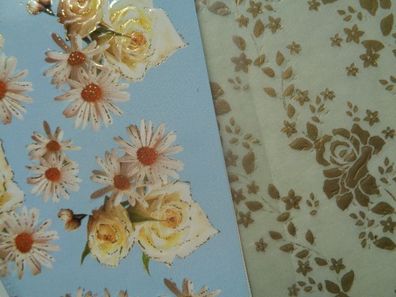 Motivbogen Kartenkarton Transparentpapier Blumen Rosen