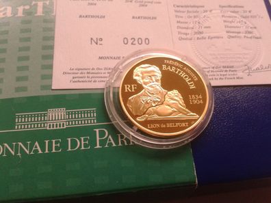 20 euro 2004 PP Frankreich Bartholdi Freiheitsstatue 17g 920er Gold nur 320 Stück