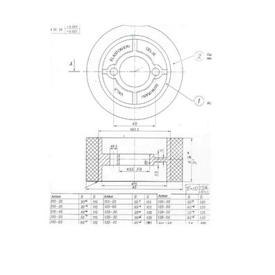 Vorschubrolle Gummi 110 x 20 mm weiss für Vorschubapparate