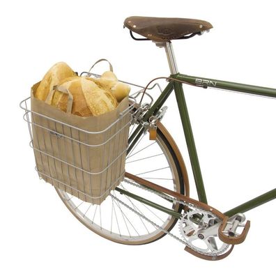 Fahrradkorb Einkaufskorb Transport Metall Shopping Tragegriff stabil silber