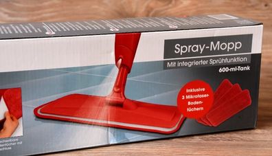 3-er Set Spray Mopp Flexibel Bodenwischer Rot Wischmopp Nass/ -Trockenreinigung