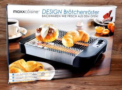 Brötchenröster Multipane Flachtoaster Toaster 600W Schwarz Maxxcuisine NEU