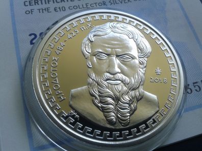 Original 10 euro 2018 PP proof Griechenland Herodot 34,1g 925er Sterlingsilber