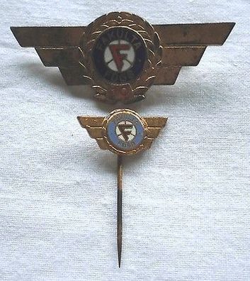 2 DDR Ehrenzeichen FDGB Fakulta in Bronze für 10 Jahre unfallfreie Mitgliedsch.
