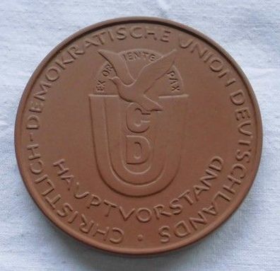 DDR Porzellan Medaille Hauptvorstand der CDU für 40 Jahre treue Mitarbeit