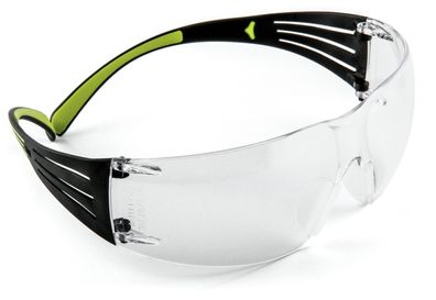 3M Schutzbrille SecureFit 400 SF401AF klar, PC, AS/ AF, Rahmen schwarz/ grün