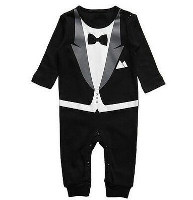 Baby Jungen Kinder Strampler Eleganter Anzug Smoking Geschenk Geburt NEU 