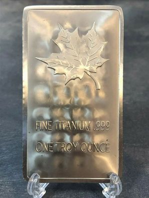 Titan Titanbarren Titanium 1 oz Maple Leaf 999 Fein Rohstoff Alternative Metalle