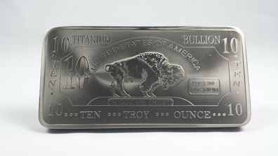 USA American Buffalo 10 oz Unzen 999 Titan Titanium Titanbarren Barren Rohstoffe